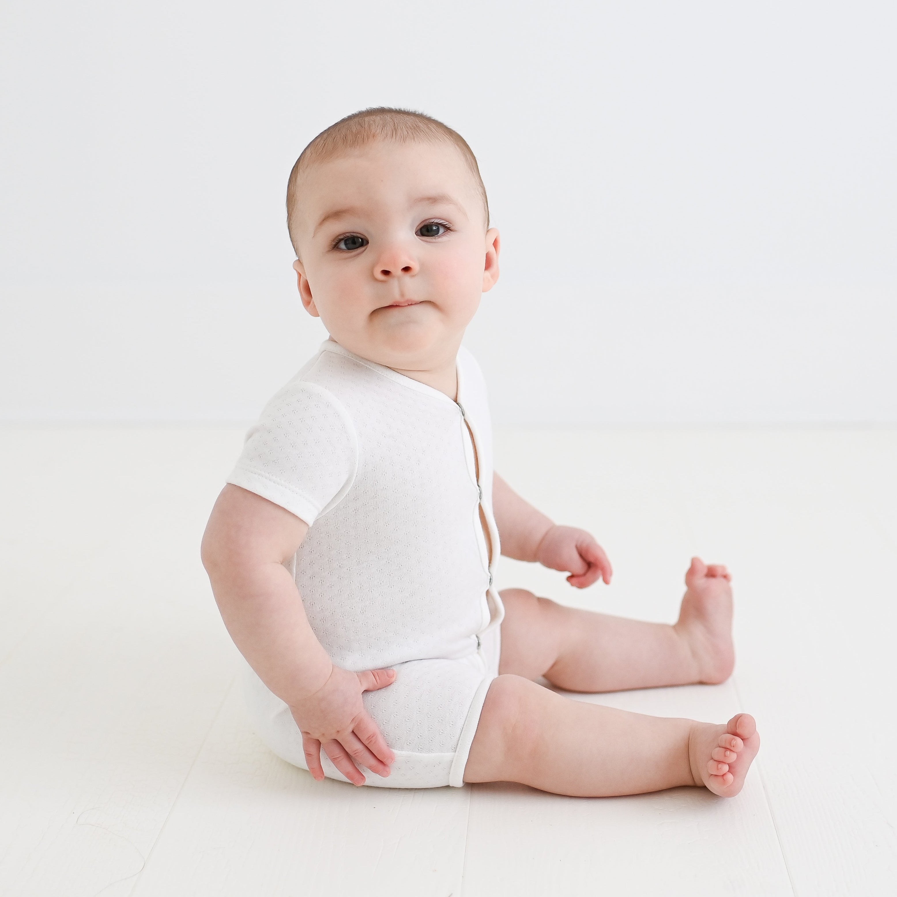 Pointelle Short Sleeved Playsuit